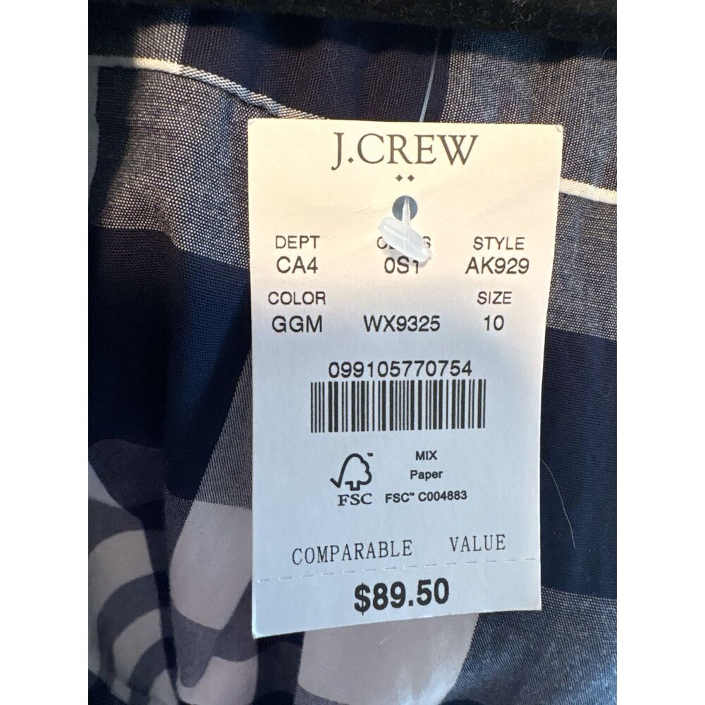 J.Crew Factory tie-waist poplin shirt dress in gingham - Picture 5 of 7